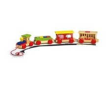 Trenino in legno locomotiva e vagoni con giochi educativi