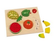 Puzzle in legno ad incastro Frazioni della frutta