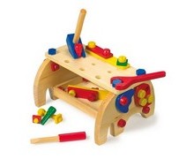 Piccolo banco da lavoro giocattolo in legno