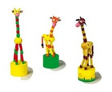 Giraffe a pressione in legno Set da 3